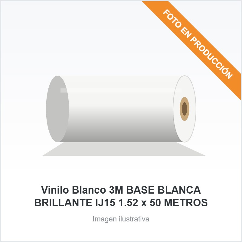 [336] Vinilo Blanco 3M BASE BLANCA BRILLANTE IJ15 1.52 x 50 METROS