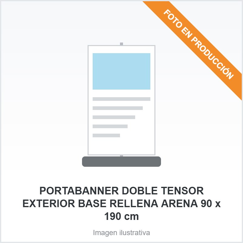 [567] PORTABANNER DOBLE TENSOR EXTERIOR BASE RELLENA ARENA 90 x 190 cm