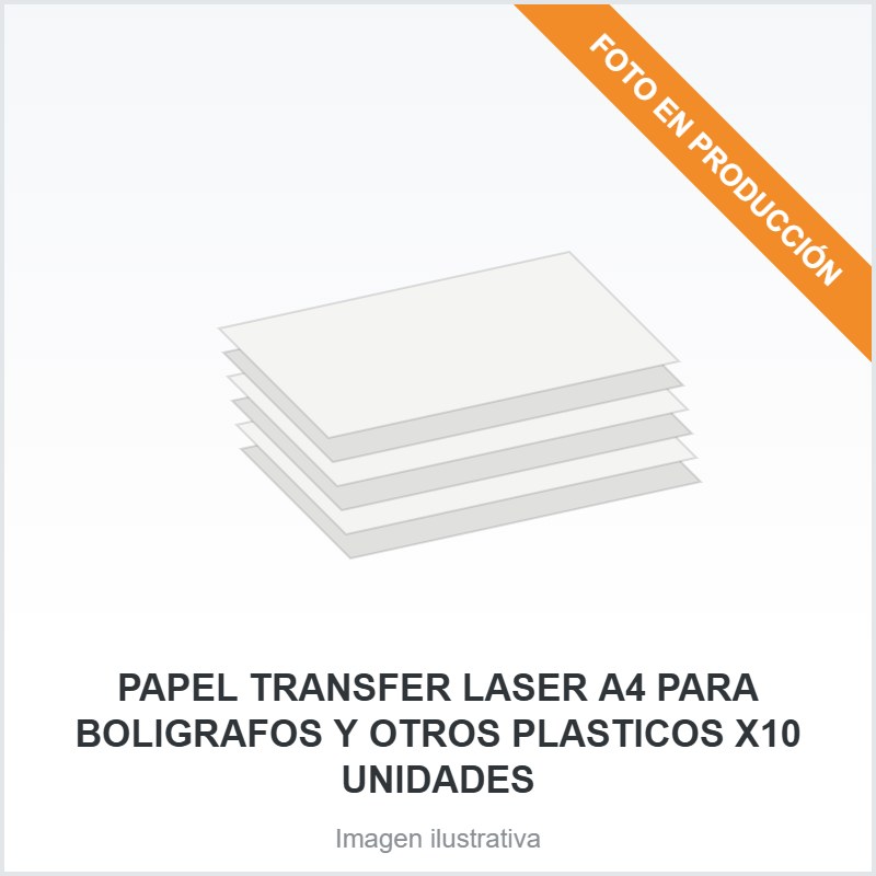 [3080] PAPEL TRANSFER LASER A4 PARA BOLIGRAFOS Y OTROS PLASTICOS X10 UNIDADES