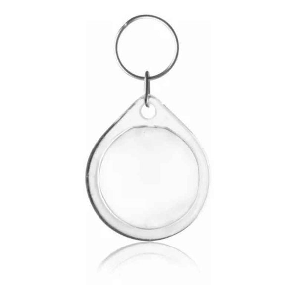 [3837] LLAVERO PLASTICO CRISTAL REDONDO 3.3 CM