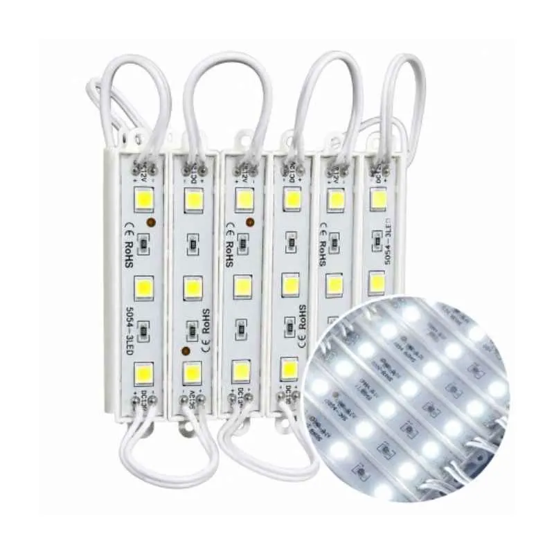 [4525] MODULO LED 3Led 5054 12V UNIDADES BLANCO FRIO x Paquete de 200 modulos