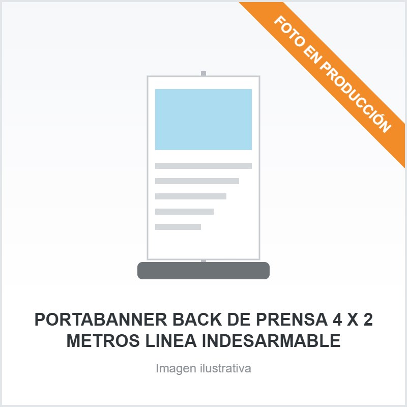 [4874] PORTABANNER BACK DE PRENSA 4 X 2 METROS LINEA INDESARMABLE