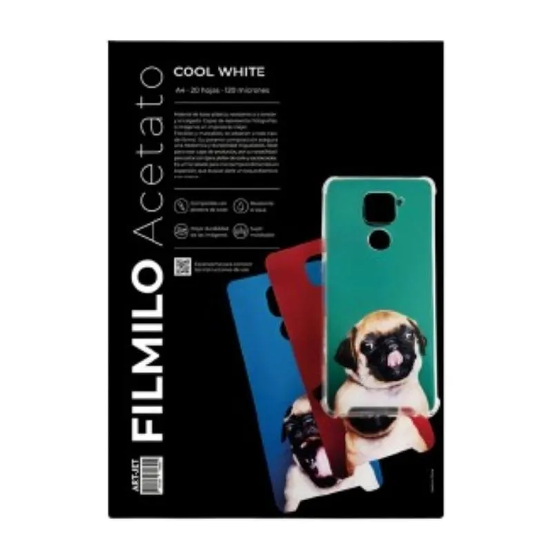 [5027] FILMINO ACETATO COOL WHITE A4 X20 HOJAS 120 MICRONES ART-JET