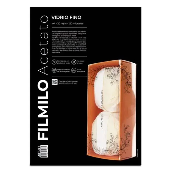 [5029] FILMINO VIDRIO FINO A4 X20 HOJAS 120 MICRONES ART-JET