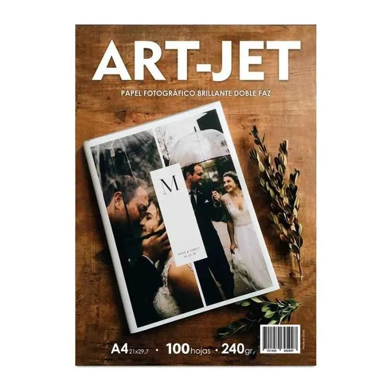 [5054] PAPEL FOTOGRAFICO BRILLANTE A4 240 GRAMOS DOBLE FAZ X 100 HOJAS ART-JET