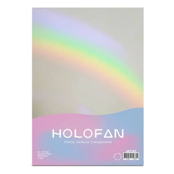 [5105] HOLOFAN A4 ARTJET RESMA 20 HOJAS AUTOADHESIVO INK JET EFECTO BURBUJA TRANSPARENTE