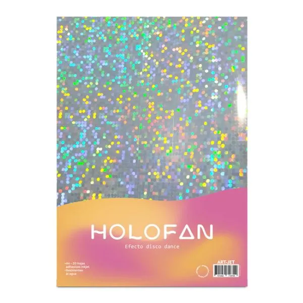 [5107] HOLOFAN A4 ARTJET RESMA 20 HOJAS AUTOADHESIVO INK JET EFECTO DISCO DANCE