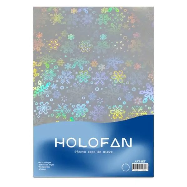 [5108] HOLOFAN A4 ARTJET RESMA 20 HOJAS AUTOADHESIVO INK JET EFECTO COPO DE NIEVE