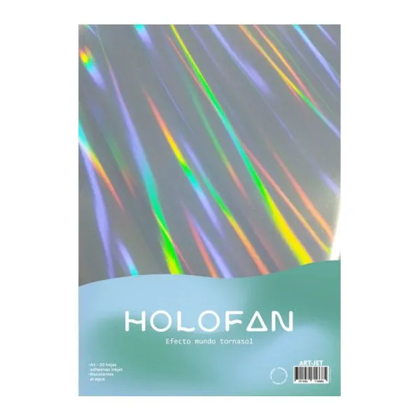 [5111] HOLOFAN A4 ARTJET RESMA 20 HOJAS AUTOADHESIVO INK JET EFECTO MUNDO TORNASOL