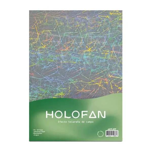[5115] HOLOFAN A4 ARTJET RESMA 20 HOJAS AUTOADHESIVO INK JET EFECTO TELARANA DE CAMPO