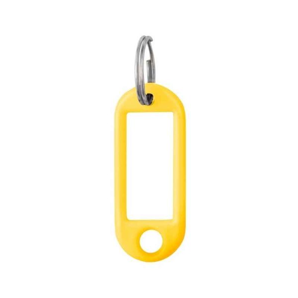 [5174] LLAVERO PORTA ETIQUETA FLEXIBLE AMARILLO CON ARO