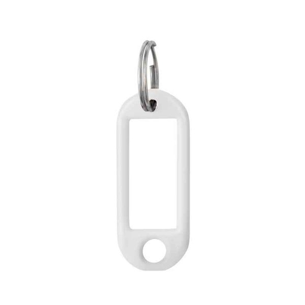 [5176] LLAVERO PORTA ETIQUETA FLEXIBLE BLANCO CON ARO