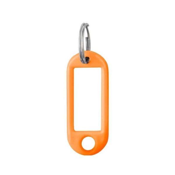 [5177] LLAVERO PORTA ETIQUETA FLEXIBLE NARANJA CON ARO