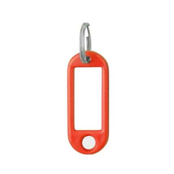 [5178] LLAVERO PORTA ETIQUETA FLEXIBLE ROJO CON ARO