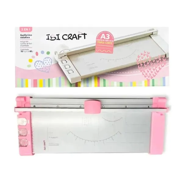 [5287] GUILLOTINA ROTATIVA A3 460mm PLAST  MET 3 en 1 ROSA