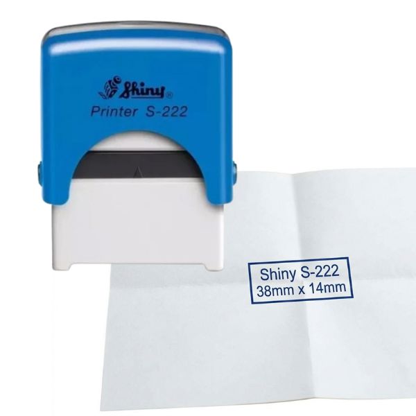 [5303] Sello Automatico SHINY S 222 38 x 14 mm color AZUL