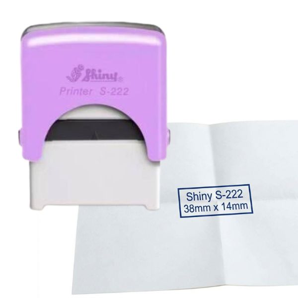 [5309] Sello Automatico SHINY S 222 38 x 14 mm color LAVANDA PASTEL