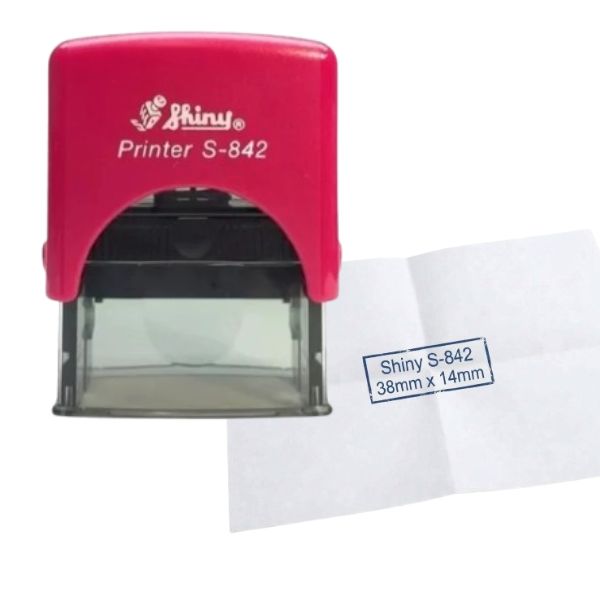 [5321] Sello Automatico SHINY S 842 38 x 14 mm color Fucsia