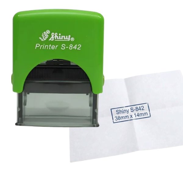 [5322] Sello Automatico SHINY S 842 38 x 14 mm color Verde Manzana