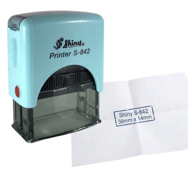 [5327] Sello Automatico SHINY S 842 38 x 14 mm color Aqua