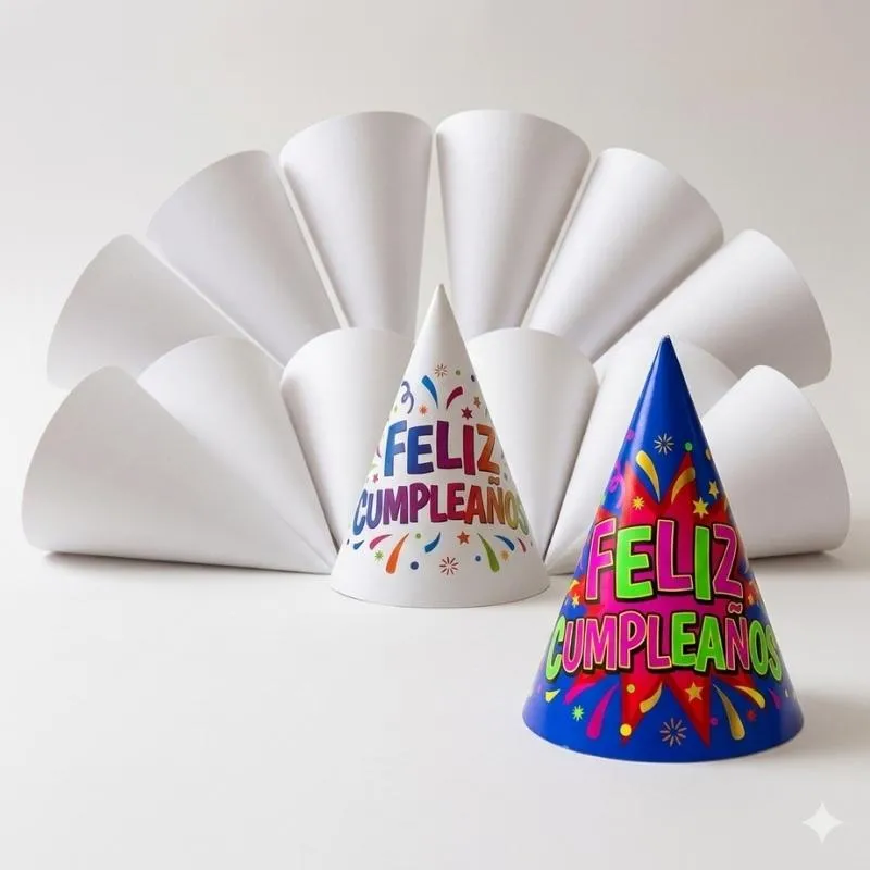 BONETE DE CARTON GRANDE X10 UNIDADES CARTON SUBLIMABLE