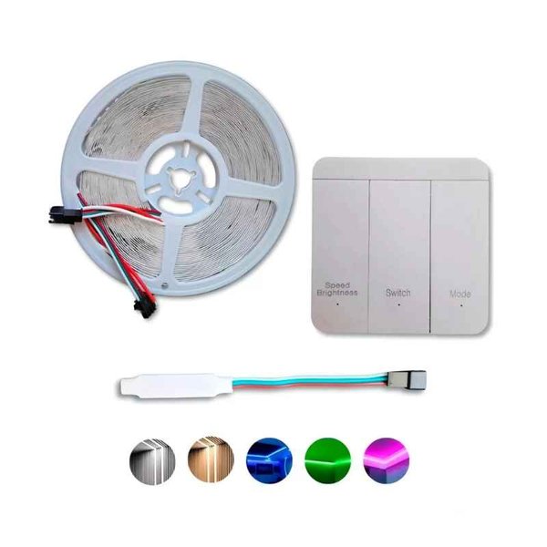 KIT COMPLETO Tira LED con secuenciales 24v con Controladora Inhalambrica mas Transformador 24v 100w