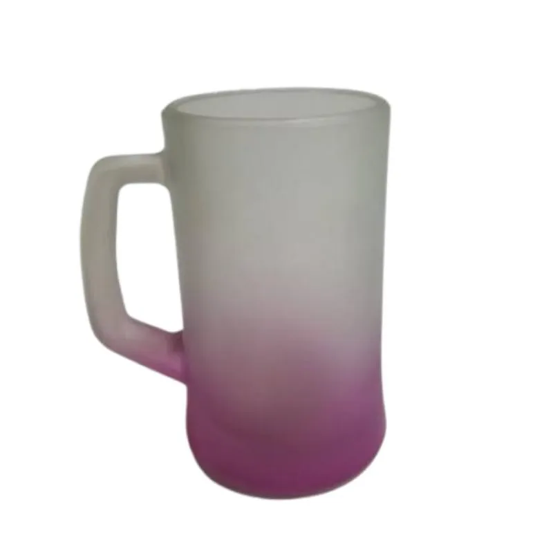 [5985] CHOP DE VIDRIO COMBINADO ESMERILADO Y MAGENTA 350 ML