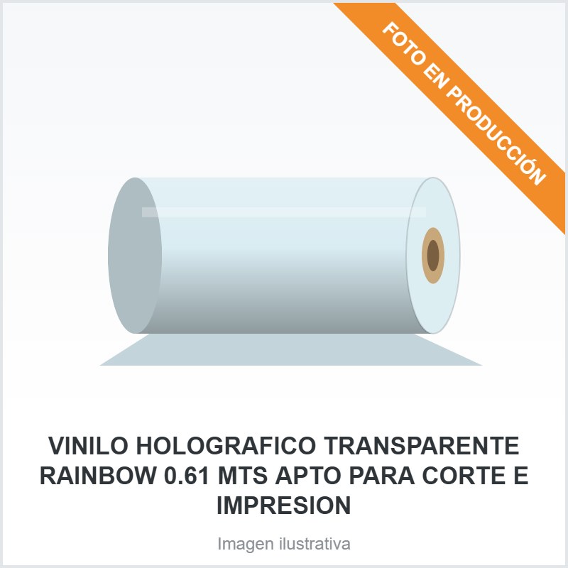 [6263] VINILO HOLOGRAFICO TRANSPARENTE RAINBOW 0.61 MTS APTO PARA CORTE E IMPRESION