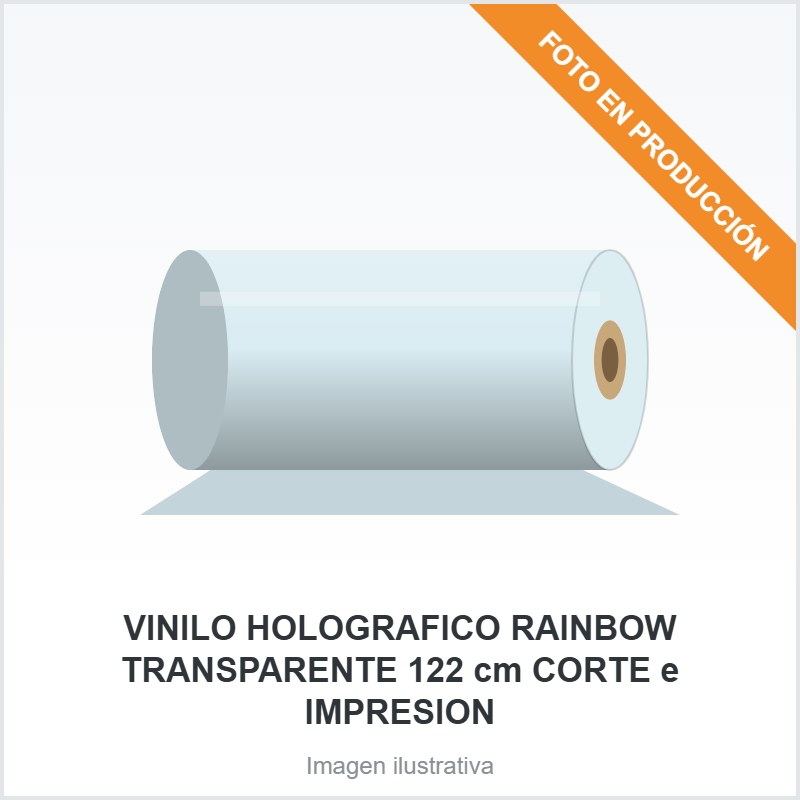 [6264] VINILO HOLOGRAFICO RAINBOW TRANSPARENTE 122 cm CORTE e IMPRESION