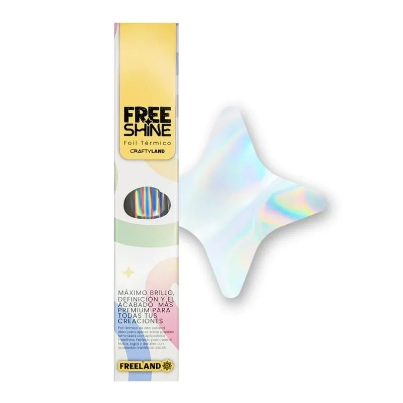 [6369] Foil TERMICO FreeShine 0.21 x 3 mts Holografico Plateado