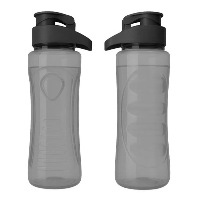 BOTELLA PLASTICA SPORT DAKAR 750ML TAPA FLIP FULL NEGRO - Para DTF UV - SERIGRAFIA