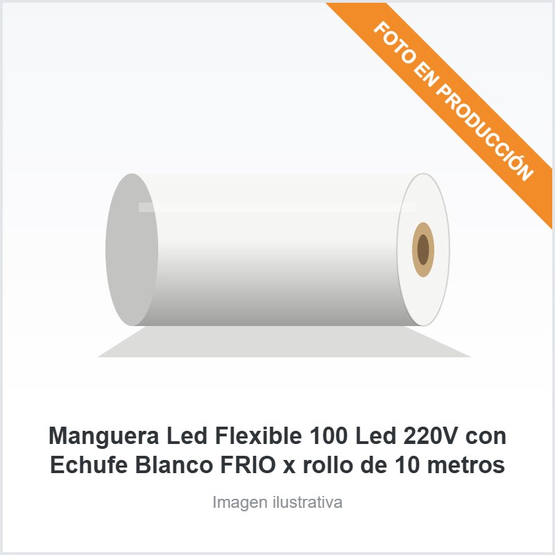 [6574] Manguera Led Flexible 100 Led 220V con Echufe Blanco FRIO x rollo de 10 metros
