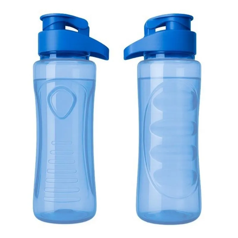 BOTELLA PLASTICA SPORTAGE 500 cm3 CRISTAL TAPA AZUL - Para DTF UV - SERIGRAFIA