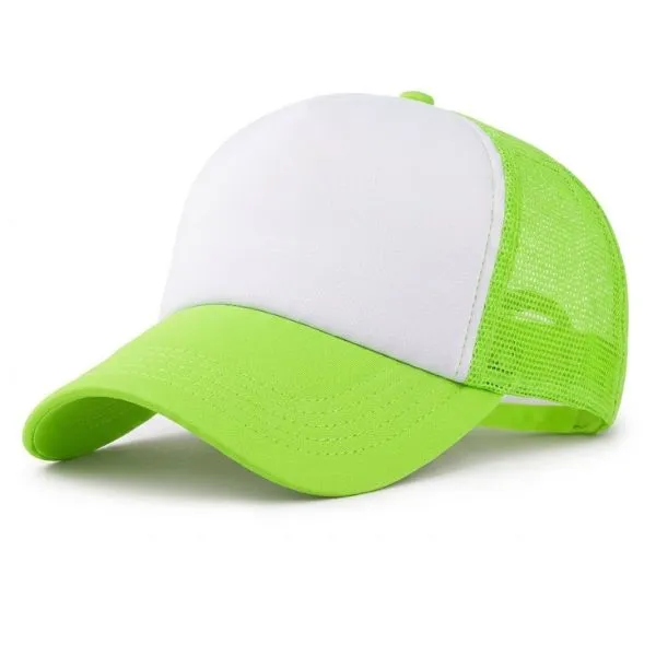 G06 Gorra Trucker Vicera y Red VERDE CLARO Frente BLANCA