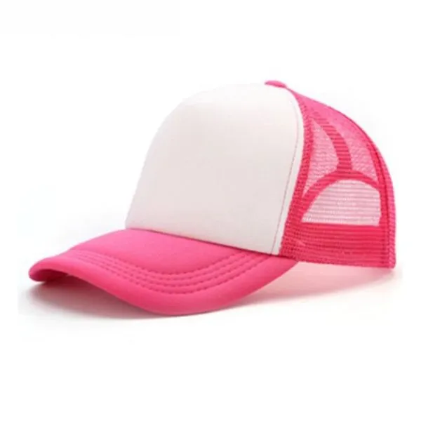 G06 Gorra Trucker Vicera y Red ROSA Frente BLANCA