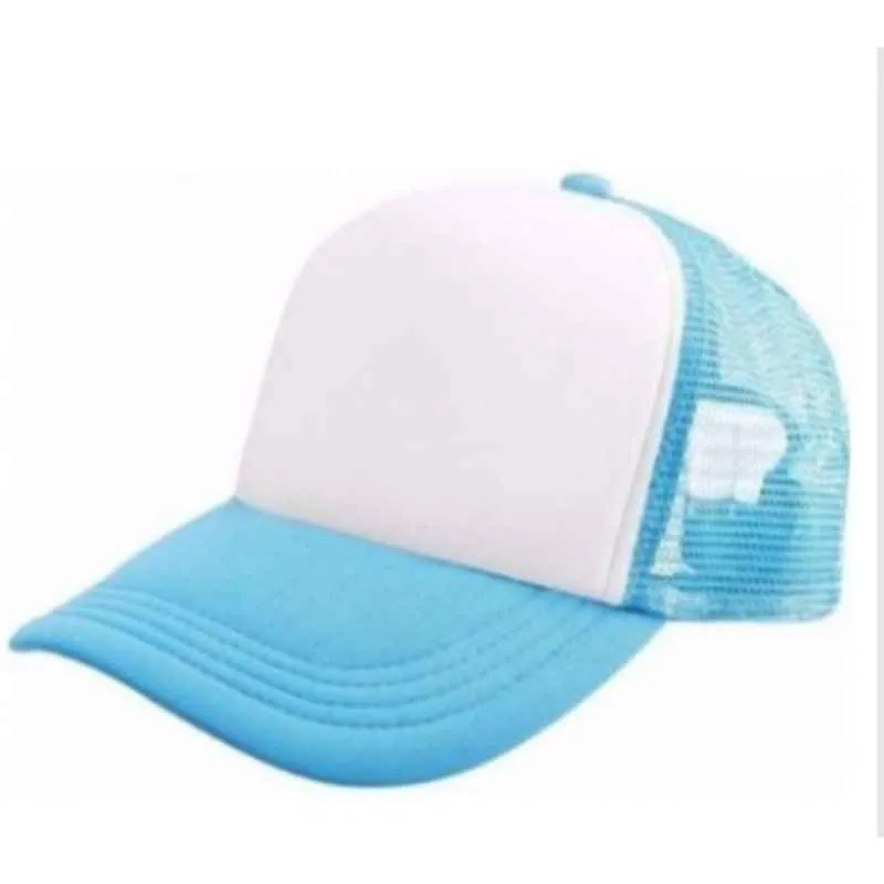 G06 Gorra Trucker Vicera y Red CELESTE Frente BLANCA