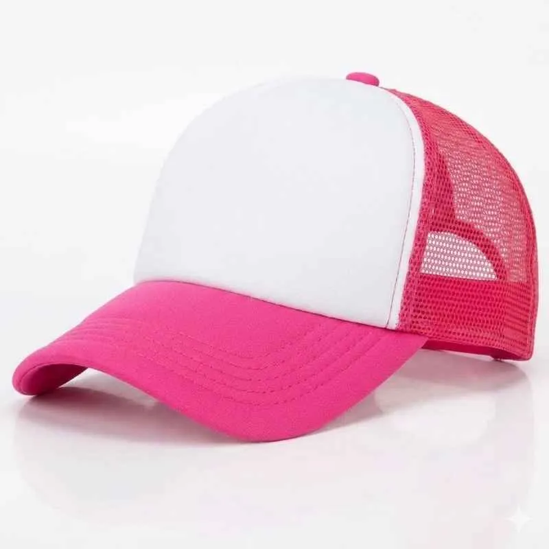 G06 Gorra Trucker Vicera y Red FUCSIA Frente BLANCA