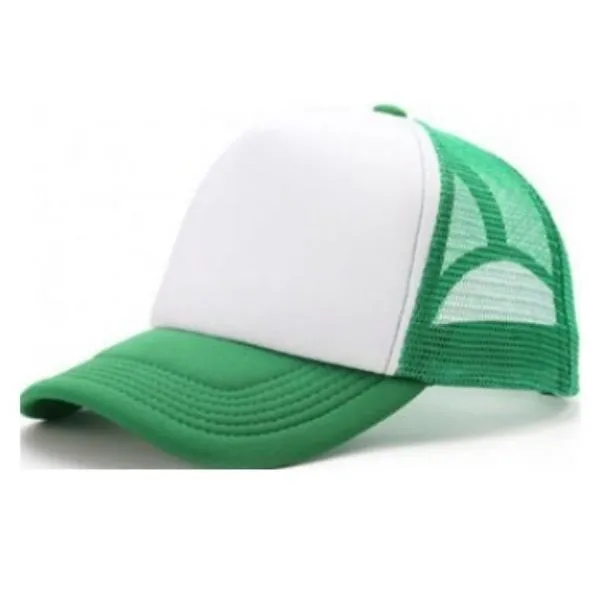 G06 Gorra Trucker Vicera y Red VERDE BENETTON Frente BLANCA