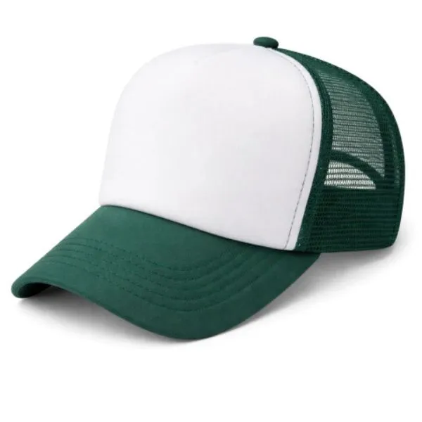G06 Gorra Trucker Vicera y Red VERDE INGLES Frente BLANCA