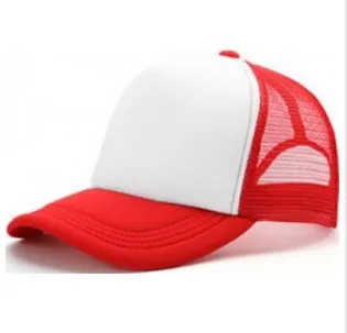 G06 Gorra Trucker TALLE INFANTIL Vicera y Red ROJA Frente BLANCA