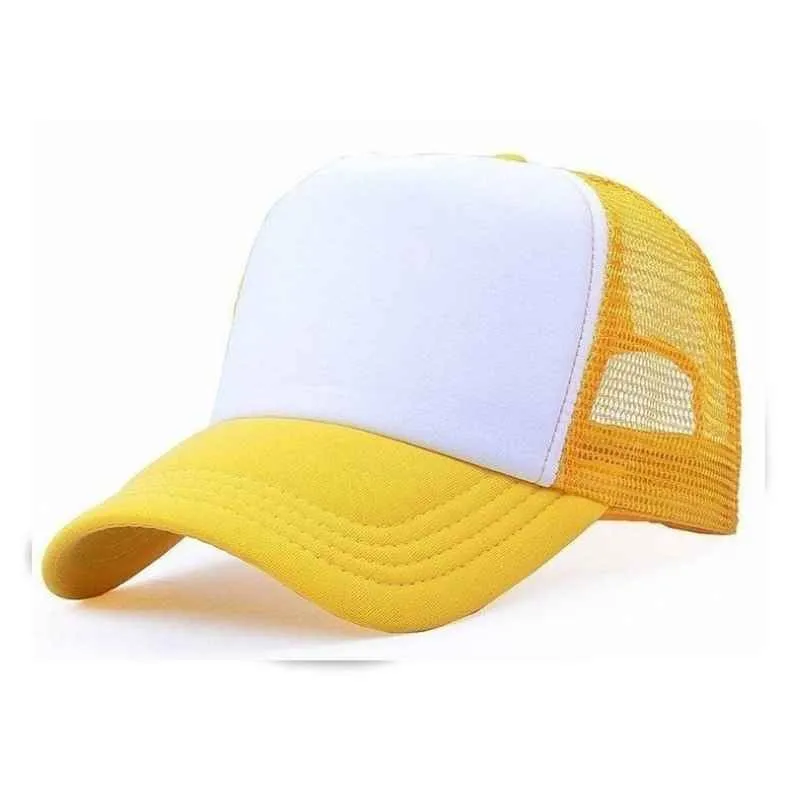 [1216] G06 Gorra Trucker TALLE INFANTIL Vicera y Red AMARILLO Frente BLANCA