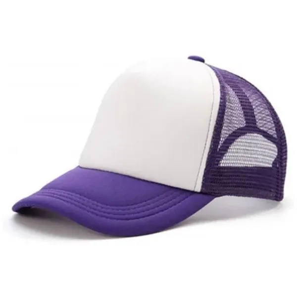 G06 Gorra Trucker Vicera y Red VIOLETA Frente BLANCO