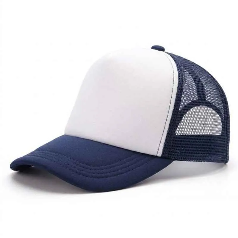 [2921] G06 Gorra Trucker Vicera y Red AZUL MARINO Frente BLANCO