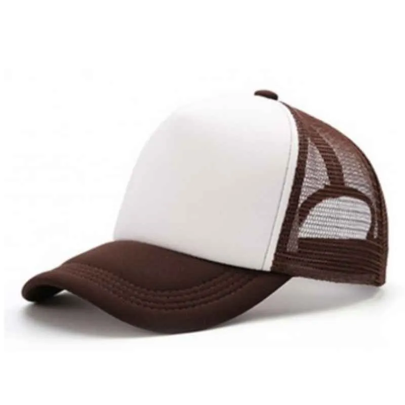 G06 Gorra Trucker Vicera y Red MARRON Frente BLANCA