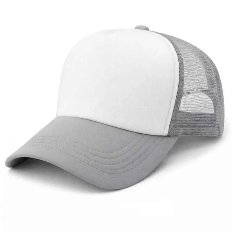 G06 Gorra Trucker Vicera y Red GRIS Frente BLANCA
