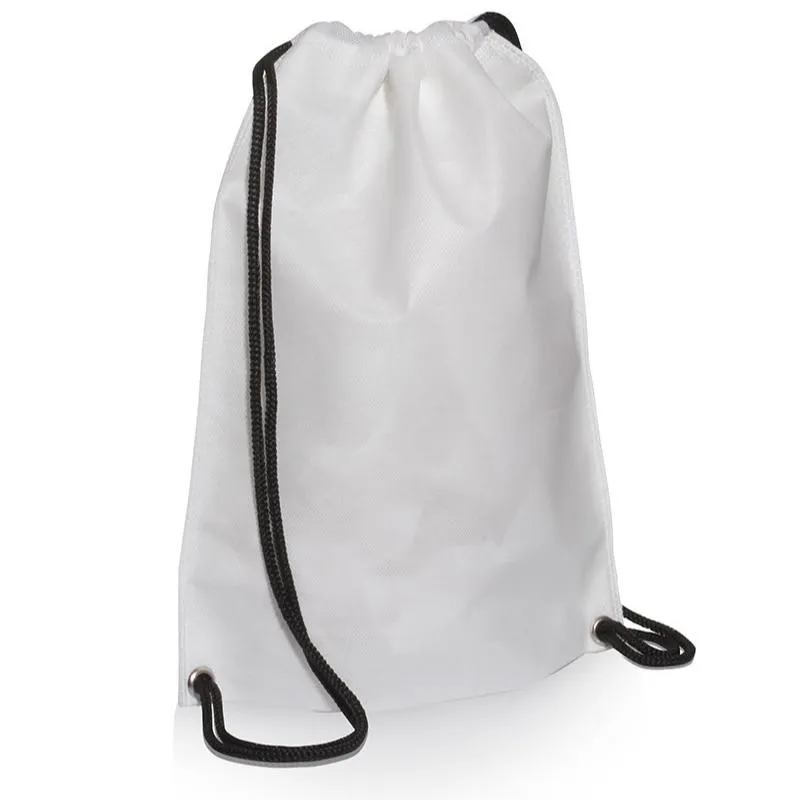 [788] ECO MOCHILA 35x45 BLANCA CORDON NEGRO