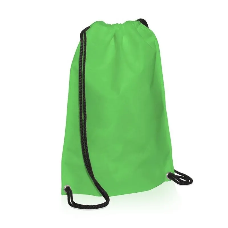 ECO MOCHILA 35x45 VERDE CLARO CORDON NEGRO