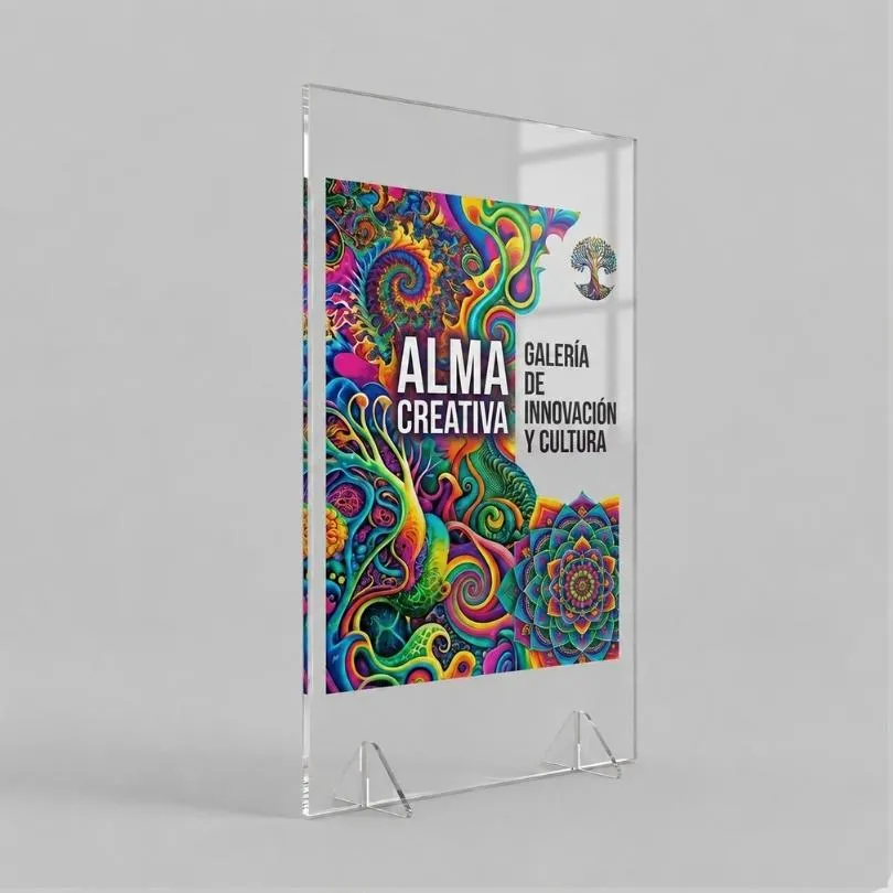 [PLACASUV44] Acrilico Cristal 2 mm imp UV CMYK + Blanco 39 x 60 cm