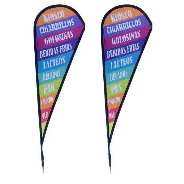 [ImprPorta03] Fly Banners Impreso con Estaca 70 X 250 cm x2 Unidades