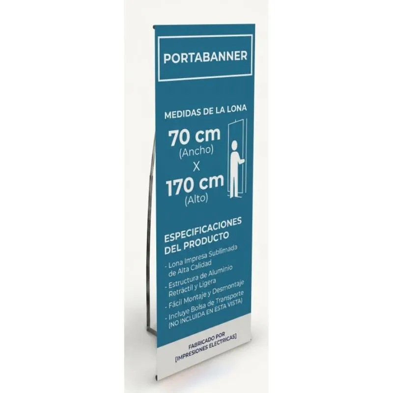 Banner Impreso con Portabanner INDESARMABLE Simple Tensor 70 X 170 cm